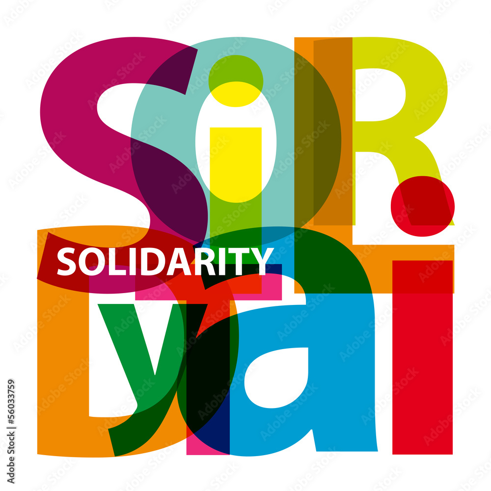 Wall mural vector solidarity. broken text