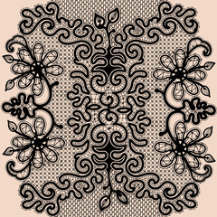 Abstract lace with elements flowers