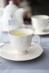 Hot green tea
