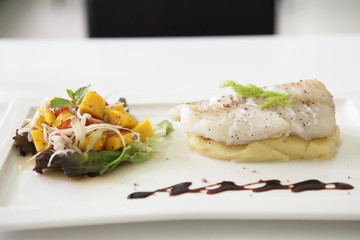 grilled cod fish steak