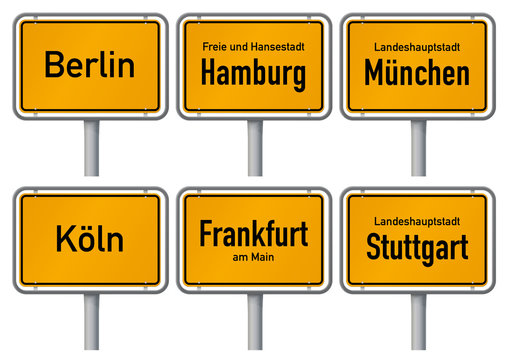 Ortsschilder großer Städte in Deutschland 1