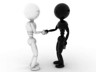 White and black people shaking hands #1