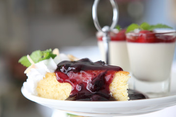 Blueberry cheesecake slice