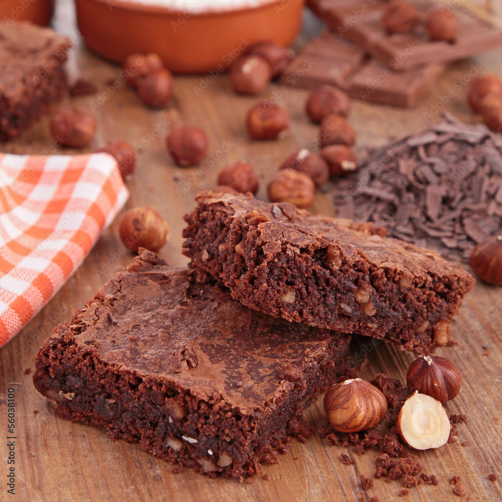 Sticker brownies and ingredients