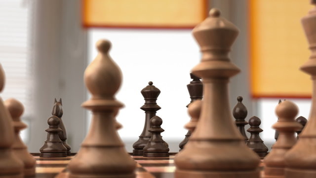 Chess before the fight, 3d animation
