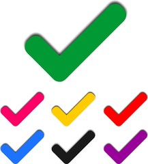 Colorful vector ticks