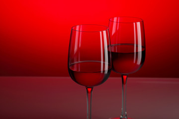 Glasses with wine