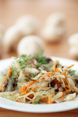 braised cabbage with mushrooms