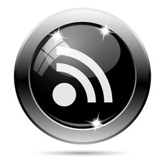 Metallic black glossy icon