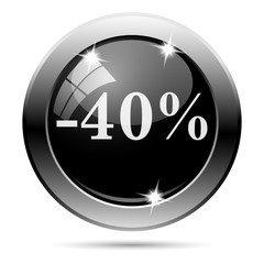 Metallic black glossy icon