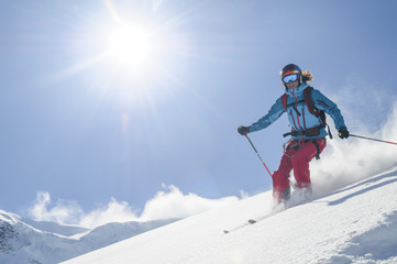 Freeriding im strahelnden Sonnenschein