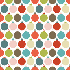 Seamless Pattern Christmas Balls Retro