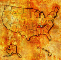 tennessee on map of usa