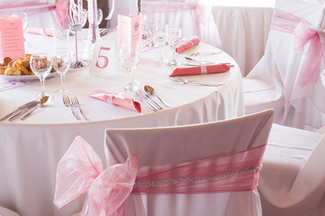gorgeous wedding chair and table setting for fine dining