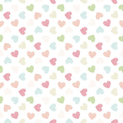 Seamless geometric pattern with hearts. Vector repeating texture