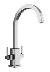 modern faucet isolated on white background