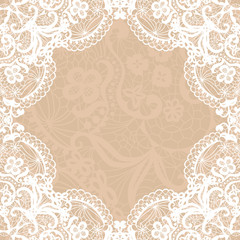 Vector black lace on texture, template.