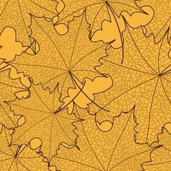 Seamless pattern of maple leaves