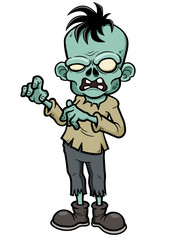 Vector illustration of Cartoon zombie