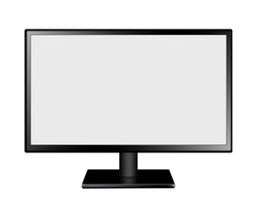 LED Computer Mornitor with blank screen on white background