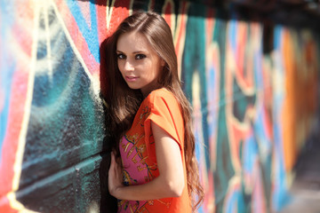 Naklejka premium The young girl