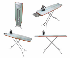 Old ironing board on white background . 3D image