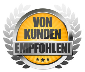 Von Kunden empfohlen! Button, Icon