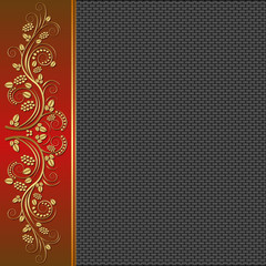 black background with golden floral ornaments