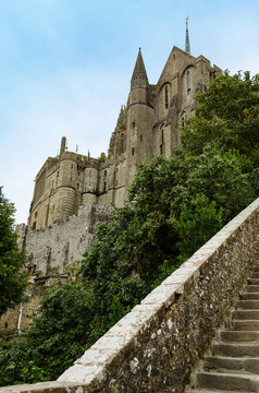View of the abbey from Mont Saint Michel – France