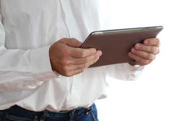 mobil PC in der Hand