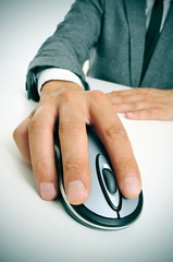 businessman using a computer mouse