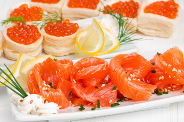 Sliced ​​salmon