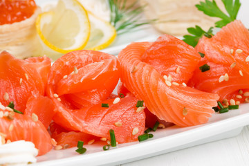 Sliced ​​salmon