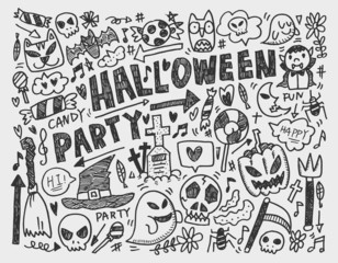 doodle halloween holiday background