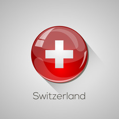 Obraz premium European Flags set (detailed glossy button with long shadow)