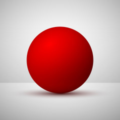 red spere on white
