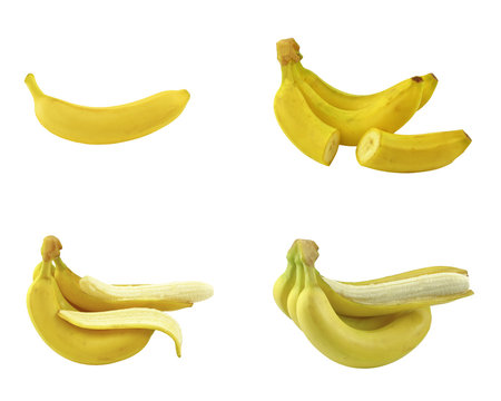 bananas on white background