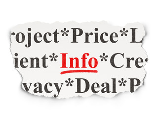 Information concept: Info on Paper background