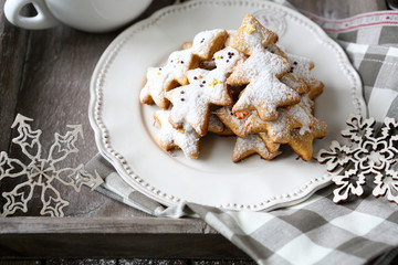 Christmas cookies and snowflake
