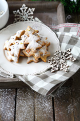 Christmas gingerbread cookies and snowflake