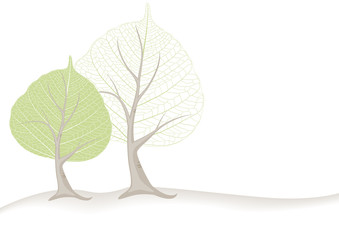 trees with green leaves vector
