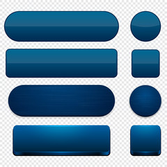 Fototapeta premium Dark-blue high-detailed modern web buttons.