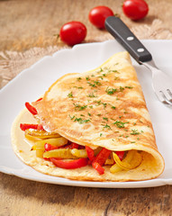 omelette with roasted peppers