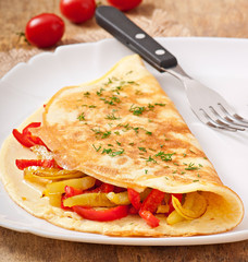 omelette with roasted peppers