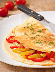 omelette with roasted peppers