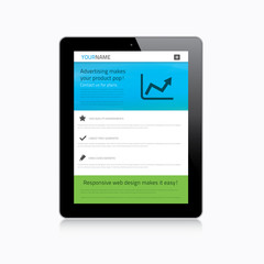 Fototapeta na wymiar Responsive web design in modern tablet