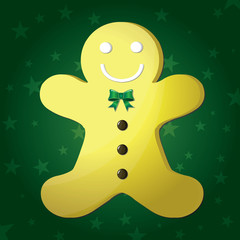 Gingerbread man with green background