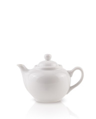 Coffee-pot with white copy space