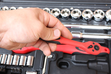 Fototapeta premium Tool kit for the mechanic of a car