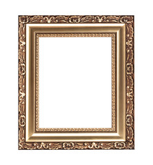 Antique gold Frame Isolated On White Background